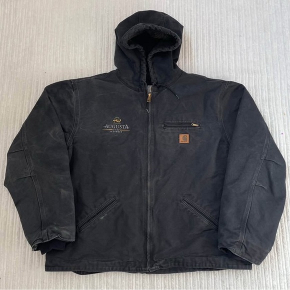 Carharrt J141 Duck Canvas Sherpa Lined Hooded Active Jacket - Picture 1 of 5